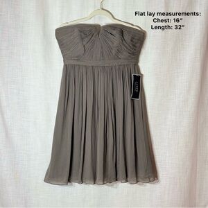 J.Crew strapless silk taupe pleated cocktail dress size 10 NWT